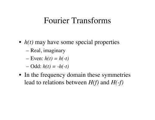 Fourier transforms & the convolution theorem - UGAstro