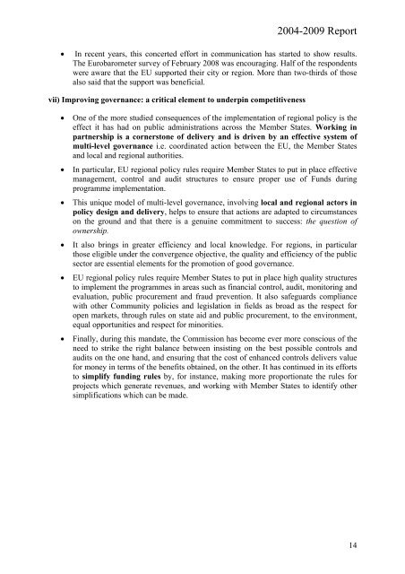 Achievements of Europe's regional policy 2004-2009 - Et2050.eu