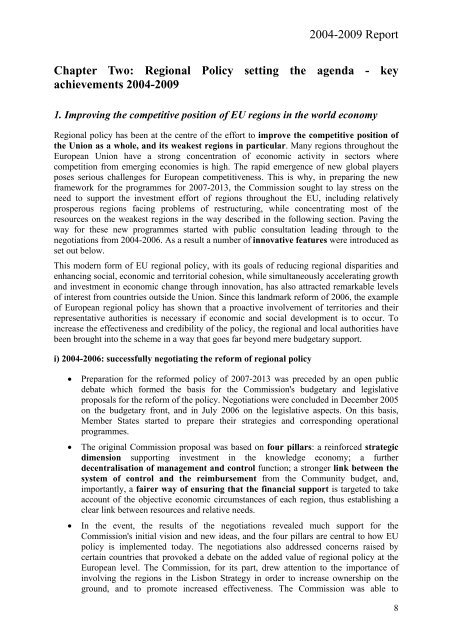 Achievements of Europe's regional policy 2004-2009 - Et2050.eu