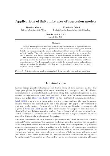 Applications of finite mixtures of regression models - NexTag ...