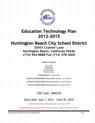 Technology Plan - Huntington Beach City School District