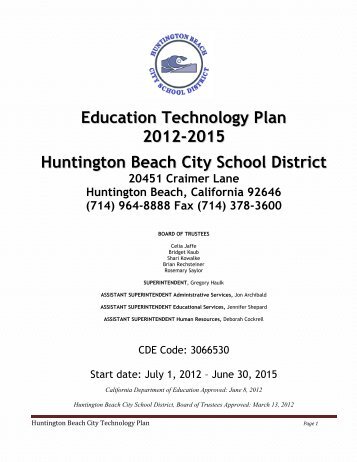 Technology Plan - Huntington Beach City School District