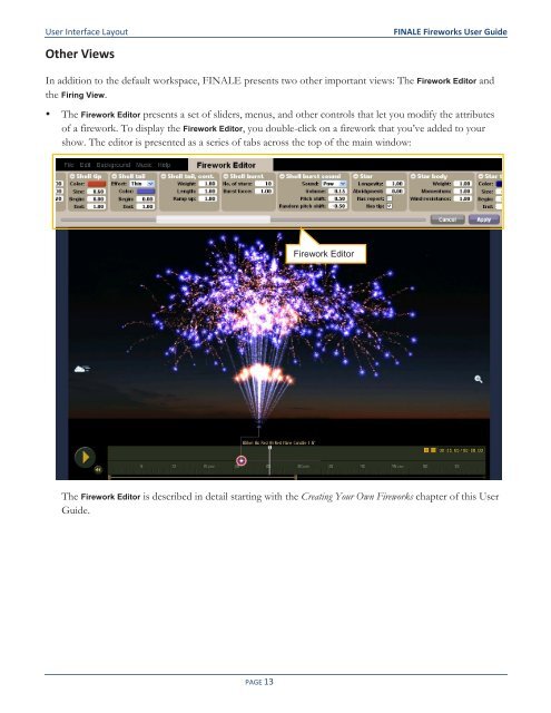 FINALE Fireworks User Guide