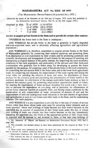 Maharashtra Private Forests (Acquisition) Act, 1975 - Bombay High ...