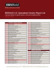 Specialized U.S. Industry Report Listing