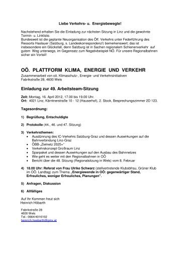 OÖ. PLATTFORM KLIMA, ENERGIE UND VERKEHR - bvs