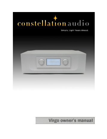 Download Owners Manual - Constellation Audio