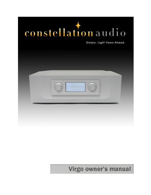 Download Owners Manual - Constellation Audio