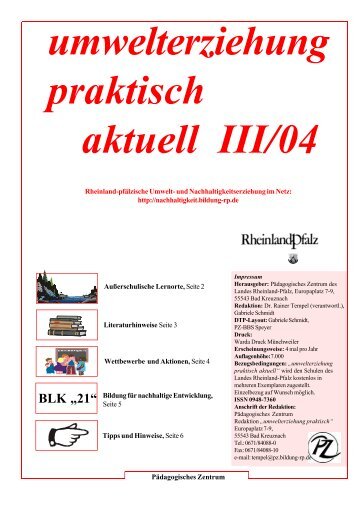 umwelterziehung praktisch aktuell III/04 - Bildung fÃ¼r nachhaltige ...