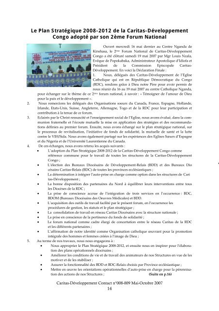 Bulletin Version finale - Caritas Goma