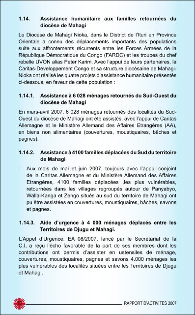 RAPPORT D'ACTIVITES 2007 - Caritas