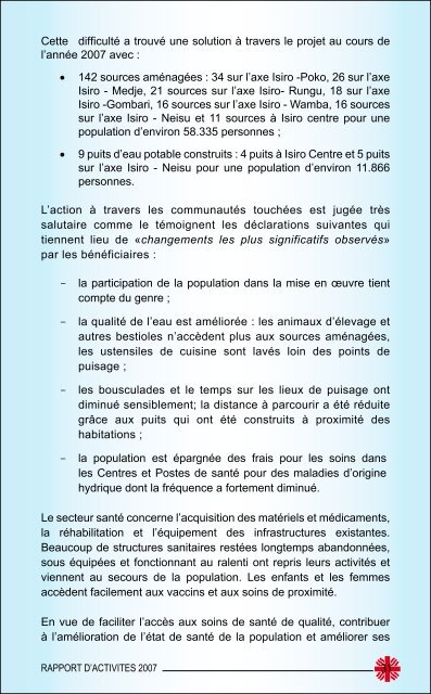 RAPPORT D'ACTIVITES 2007 - Caritas