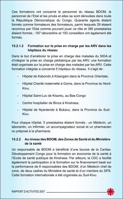 RAPPORT D'ACTIVITES 2007 - Caritas