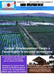 Bulletin de liaison de Caritas-DÃ©v Congo nÂ°011 - caritasdev.cd