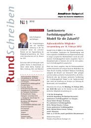 R u n d Sch re ib e n - AnwaltVerein Stuttgart eV