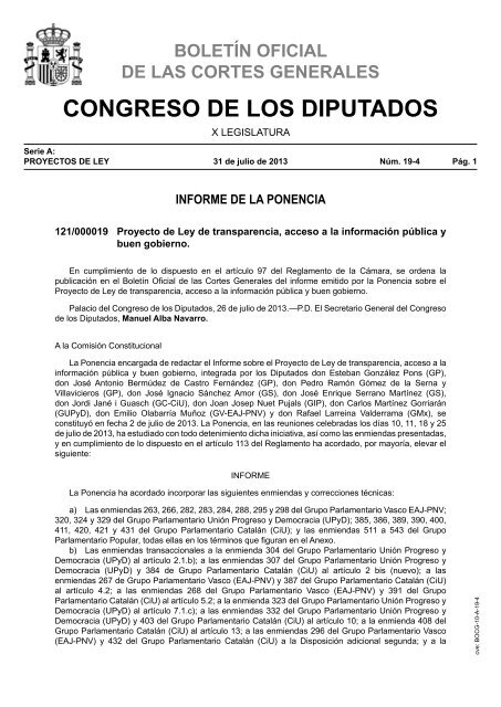 Ley de transparencia - Congreso de los Diputados