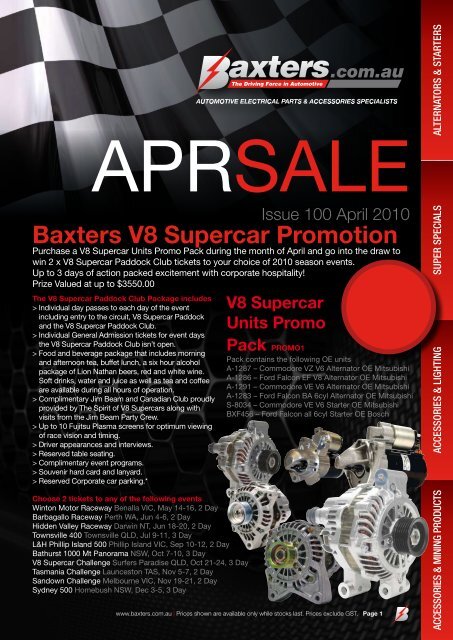 Baxters V8 Supercar Promotion