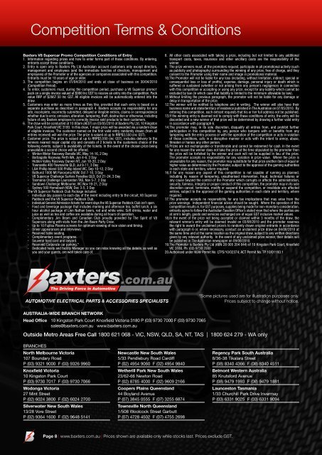 Baxters V8 Supercar Promotion