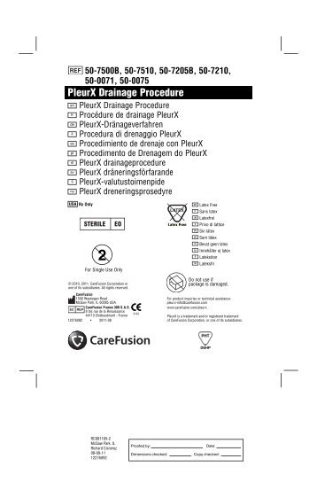 PleurX Drainage Procedure - CareFusion.de