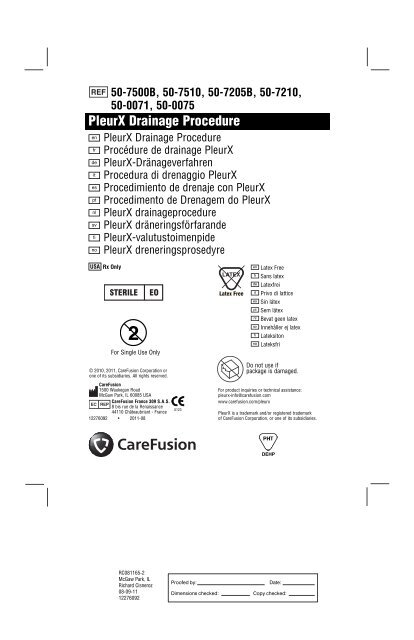 PleurX Drainage Procedure - CareFusion.de