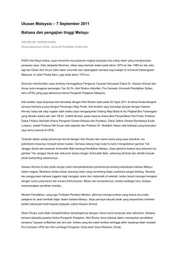 Bahasa dan pengajian tinggi Melayu - IPPBM