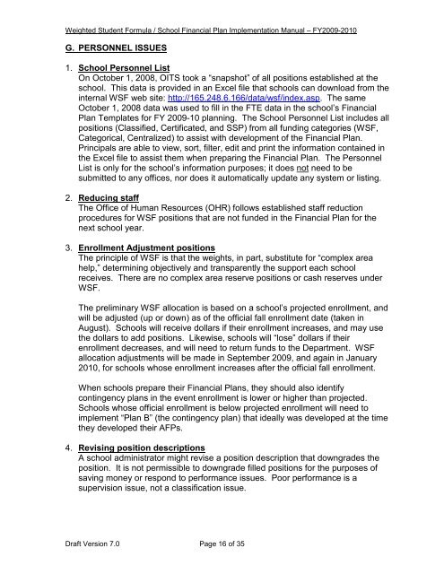 2009-2010 WSF Implementation Manual FY2009-10 - Hawaii ...