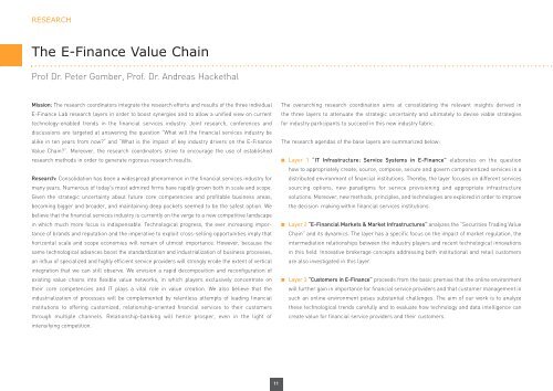 The E-Finance Value Chain - E-Finance Lab Frankfurt am Main