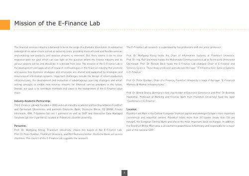 The E-Finance Value Chain - E-Finance Lab Frankfurt am Main