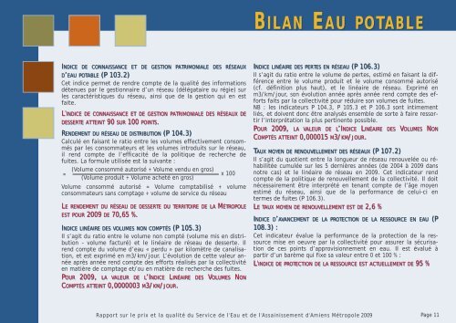 bilan eau potable - Amiens