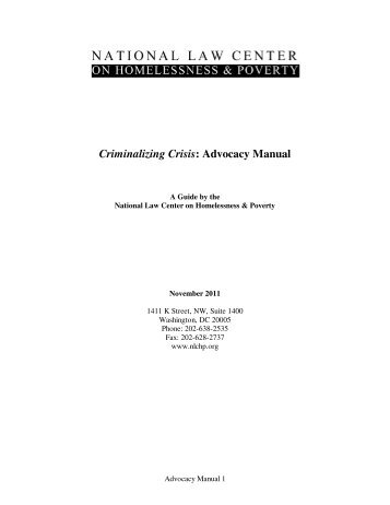 Criminalizing Crisis: Advocacy Manual - Colorado Coalition for the ...