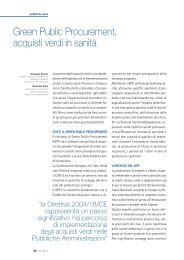 Green Public Procurement, acquisti verdi in sanità