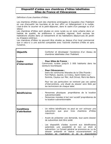 Dispositif d'aides aux chambres d'hôtes ... - Somme Tourisme