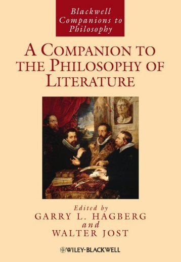 BLACKWELL COMPANIONS. HAGBERG, Garry L.; JOST, Walter (org). Philosophy of Literature