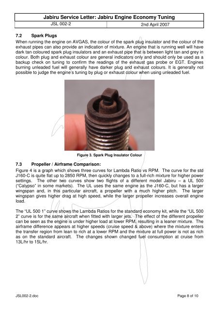 JABIRU AIRCRAFT PTY LTD SERVICE LETTER: JSB 002-2