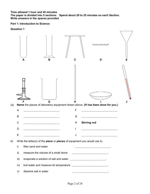 Year 9 2009 Exam