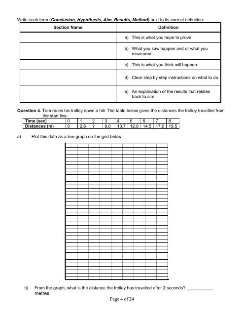 Year 9 2009 Exam