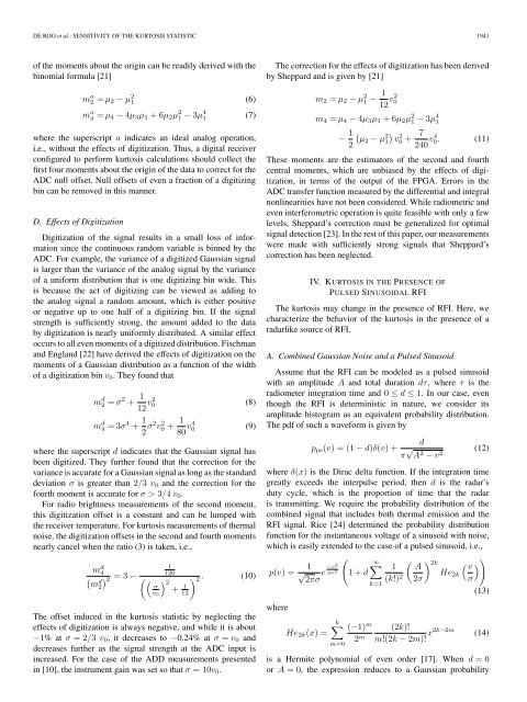 Sensitivity of the Kurtosis Statistic as a Detector - Remote Sensing ...