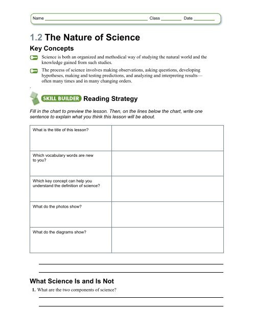 1.2 The Nature of Science Key Concepts