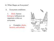 Biology Chapter 4-1 Ecosystems and Commun