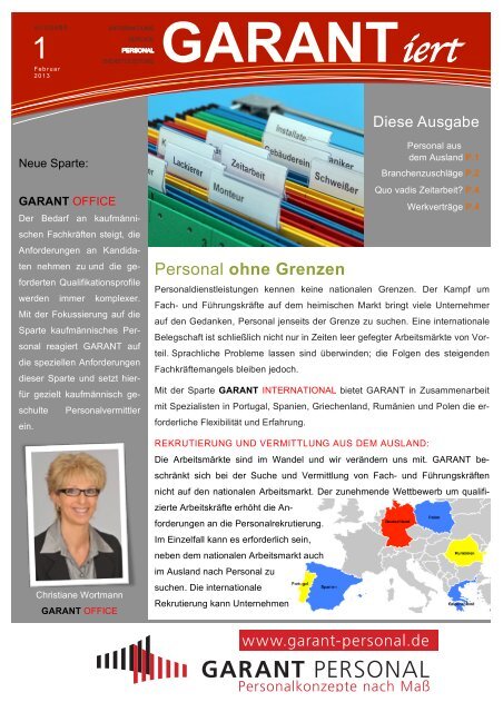 Garantiert Newsletter 02 13 Garant Personal Gmbh