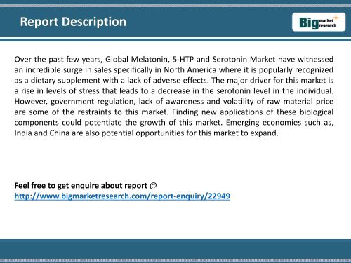 Global Melatonin, 5-HTP and Serotonin Market Size,Trends,Growth to 2020