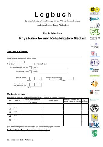 Logbuch fÃ¼r FA Physikalische und Rehabilitative Medizin