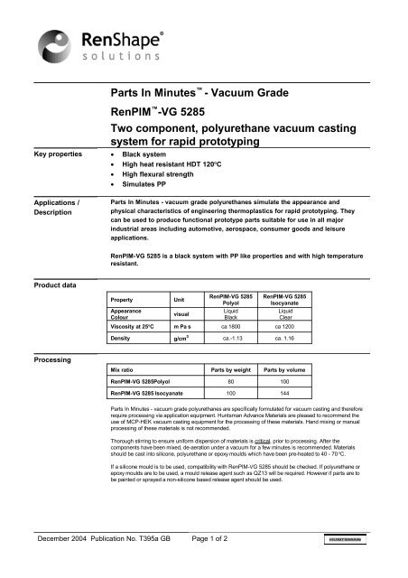 View Datasheet - Mouldlife