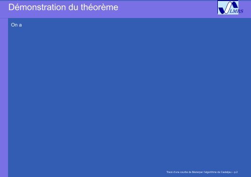 TracÃ© d'une courbe de BÃ©zier par l'algorithme de Casteljau