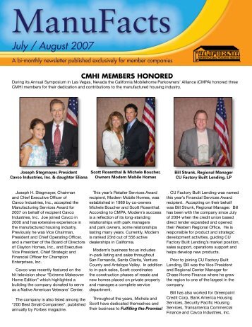 July / August 2007 - California Manufactured Housing Institute