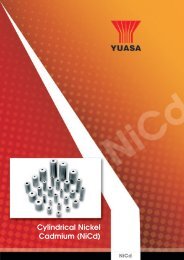 Cylindrical Nickel Cadmium (NiCd) - Yuasa