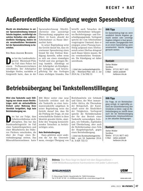 Exportregion Heilbronn-Franken| w.news 04.2015