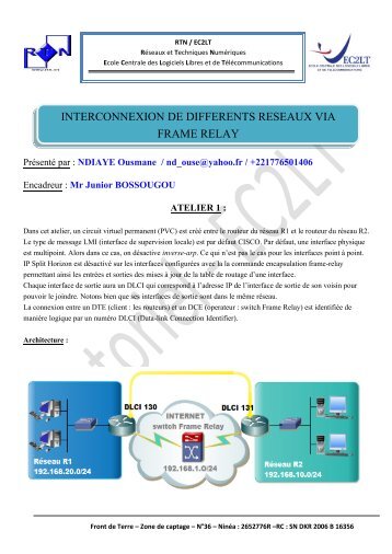 interconnexion de differents reseaux via frame relay - EC2LT