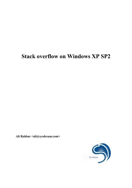 Stack overflow on Windows XP SP2.pdf - Sysdream