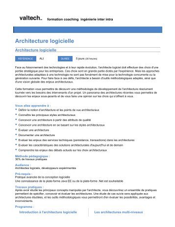 Architecture logicielle - Valtech Training